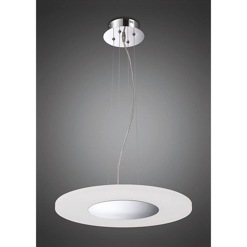 M8121/1 Notte Pendant 28W LED Round Polished Chrome/Frosted Acrylic