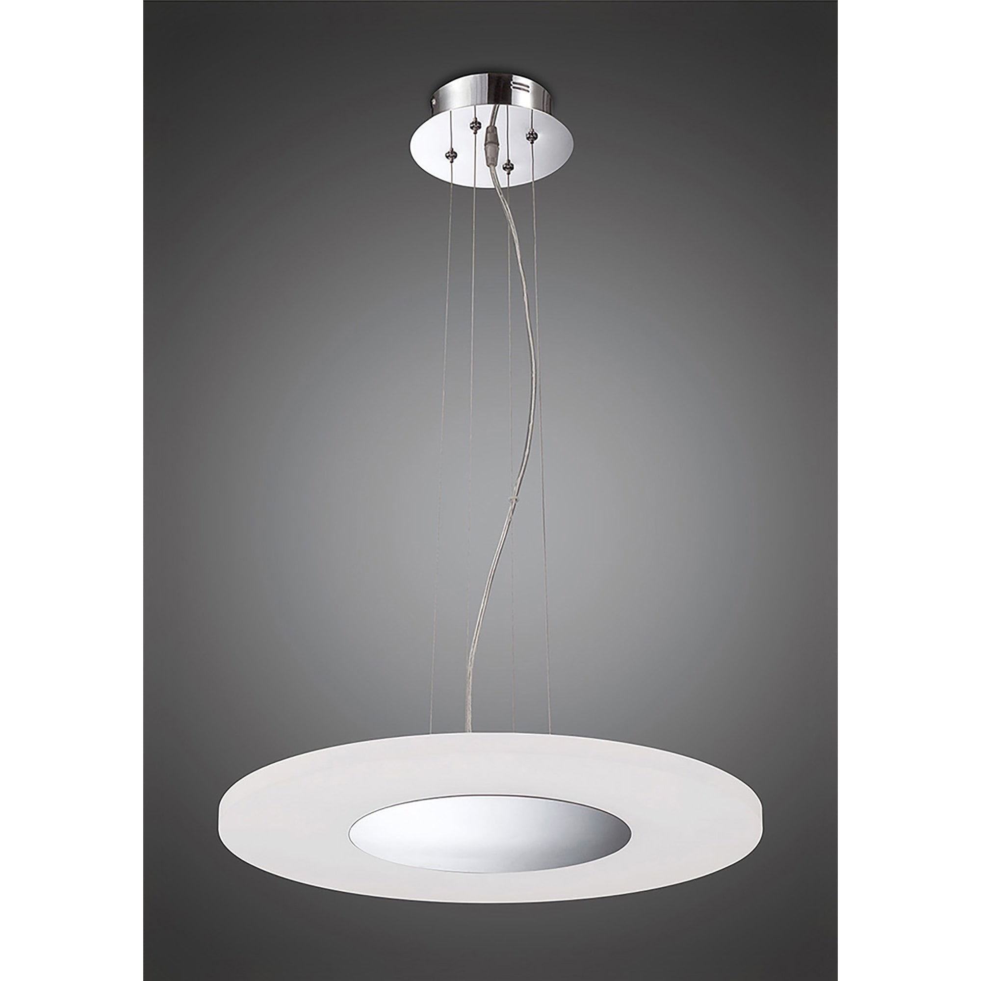 M8121/1 Notte Pendant 28W LED Round Polished Chrome/Frosted Acrylic