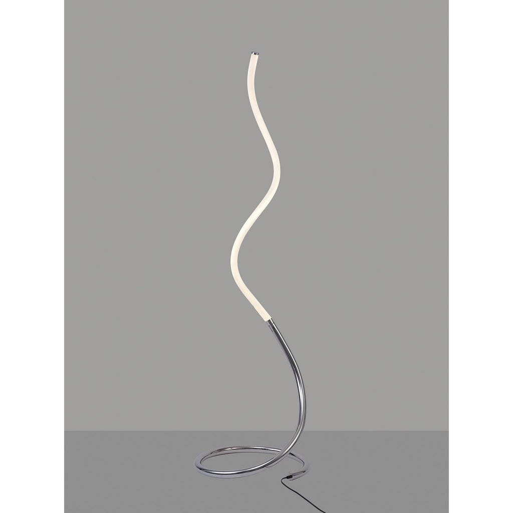 M6605 Nur II Floor Lamp 20W LED Dimmable Polished Chrome/Frosted Acrylic