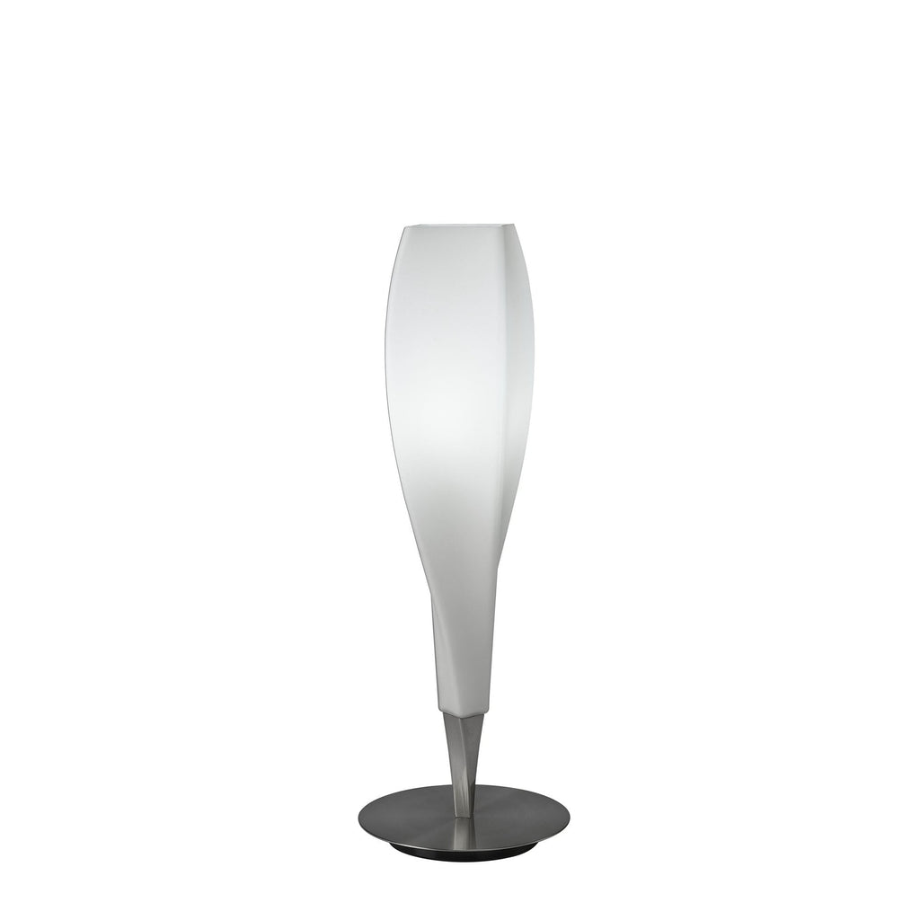 M3572 Neo Table Lamp 1 Light E27 Satin Nickel/Frosted White Glass