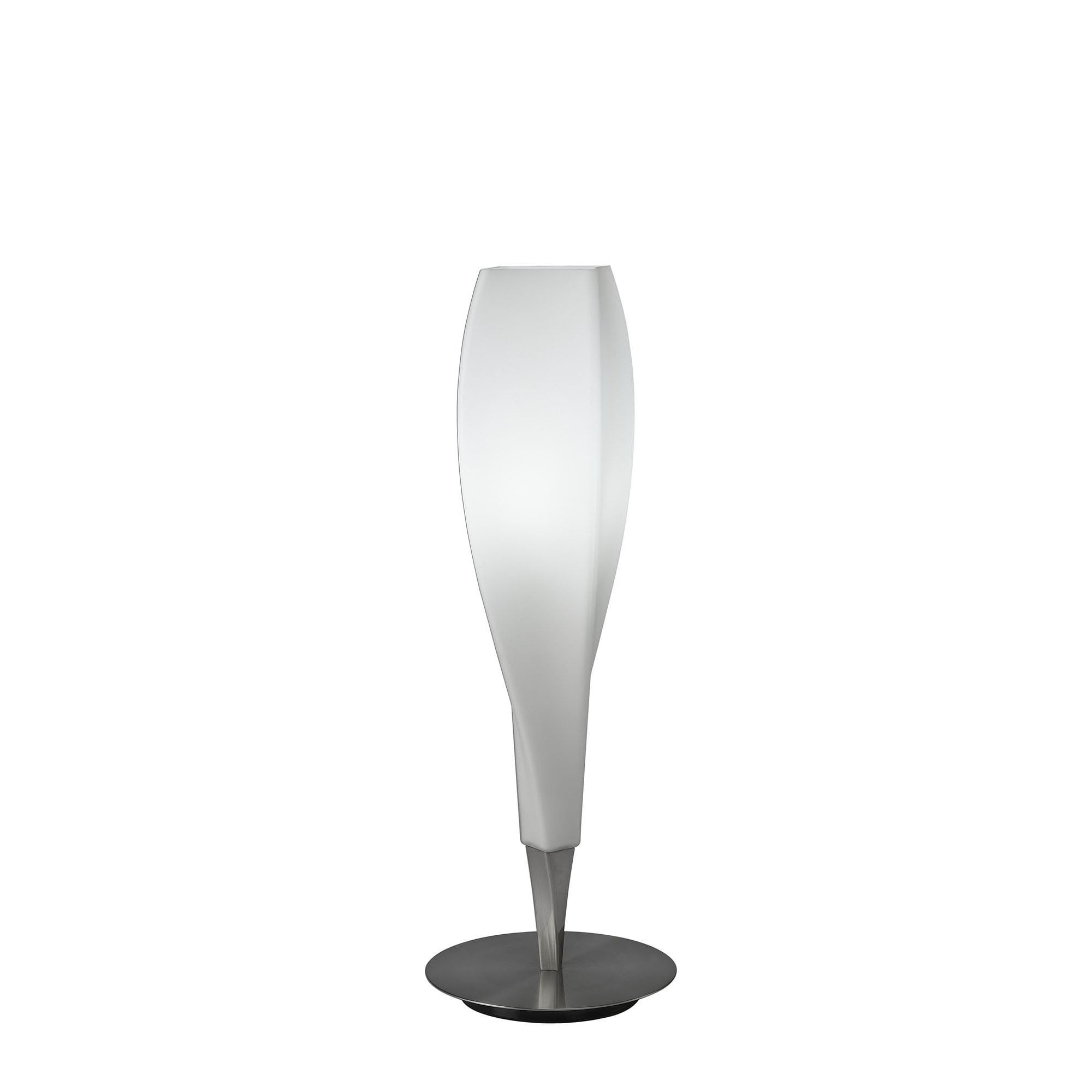 M3572 Neo Table Lamp 1 Light E27 Satin Nickel/Frosted White Glass