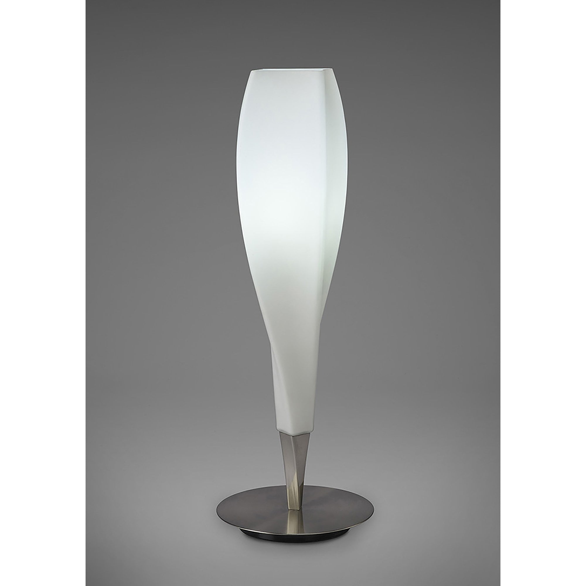 M3572 Neo Table Lamp 1 Light E27 Satin Nickel/Frosted White Glass