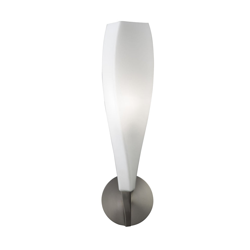 M3574/S Neo Wall Lamp Switched 1 Light E27 Satin Nickel/Frosted White Glass