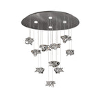 M5900 Nido Pendant 90cm Round 10 + 4 Lights 60W + 20W LED Chrome