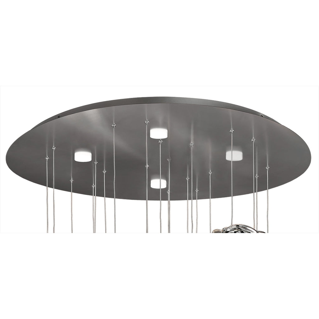 M5900 Nido Pendant 90cm Round 10 + 4 Lights 60W + 20W LED Chrome