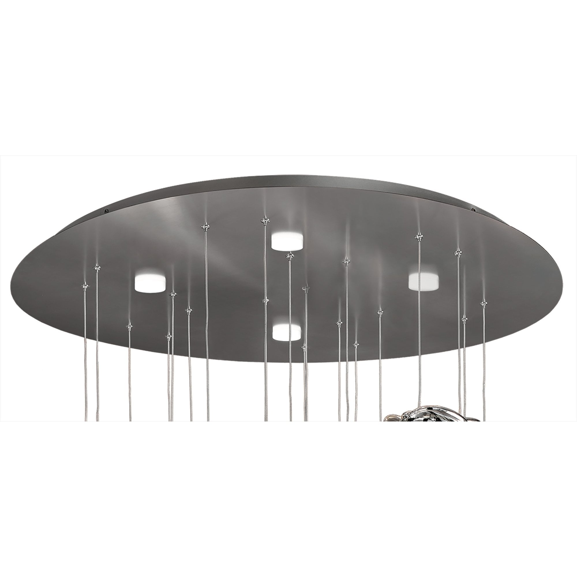 M5900 Nido Pendant 90cm Round 10 + 4 Lights 60W + 20W LED Chrome