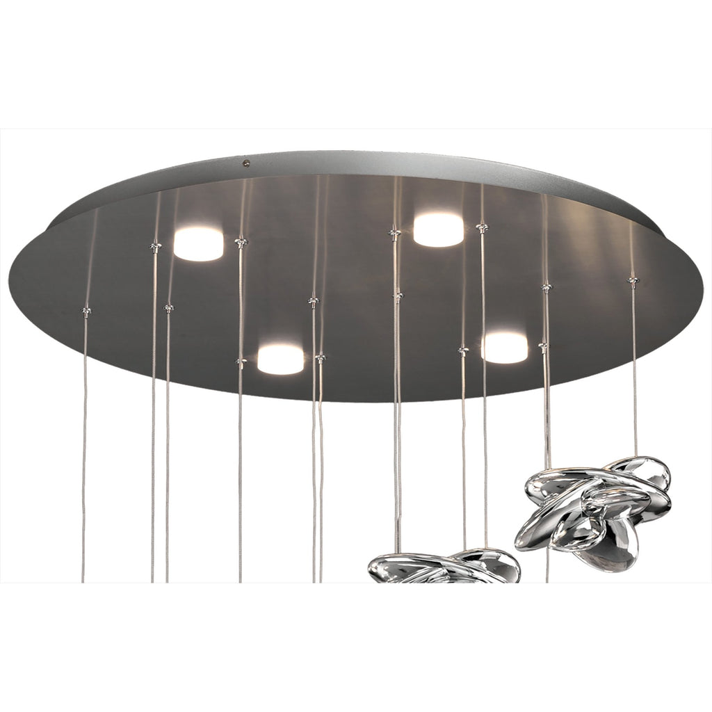 M5901 Nido Pendant 75cm Round 7 + 4 Lights 42W + 20W LED Chrome