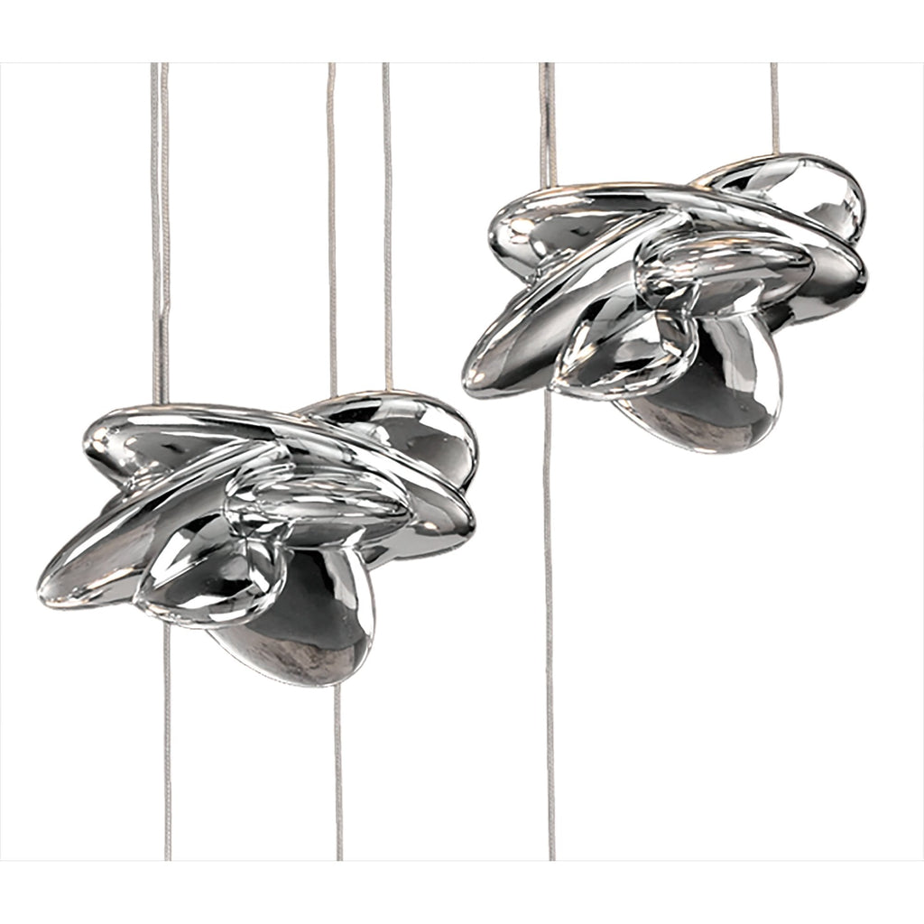 M5901 Nido Pendant 75cm Round 7 + 4 Lights 42W + 20W LED Chrome