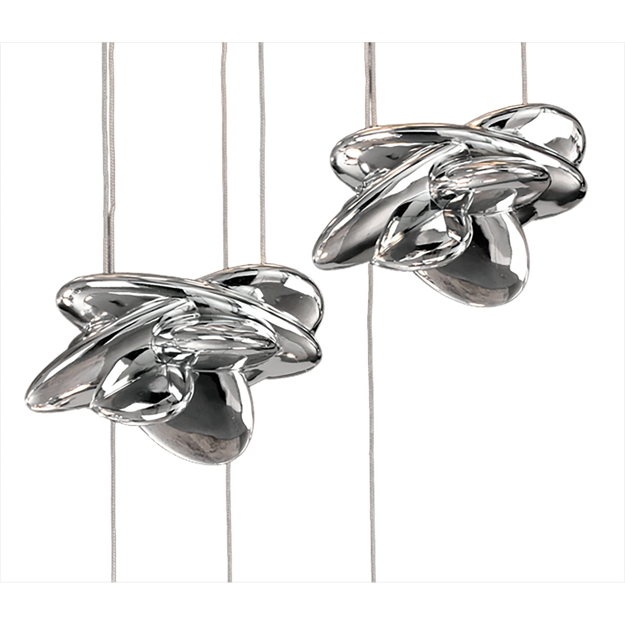 M5901 Nido Pendant 75cm Round 7 + 4 Lights 42W + 20W LED Chrome