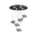 M5902 Nido Pendant 62cm Round 5 + 4 Lights 30W + 20W LED Chrome
