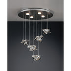 M5902 Nido Pendant 62cm Round 5 + 4 Lights 30W + 20W LED Chrome