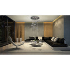 M5902 Nido Pendant 62cm Round 5 + 4 Lights 30W + 20W LED Chrome