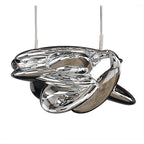 M5902 Nido Pendant 62cm Round 5 + 4 Lights 30W + 20W LED Chrome