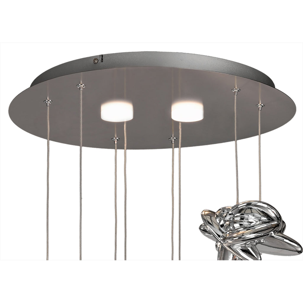 M5903 Nido Pendant 45cm Round 4 + 2 Lights 24W + 10W LED Chrome