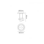 M5904 Nido Pendant 25cm Round 1 + 1 Lights 6W + 5W LED Chrome