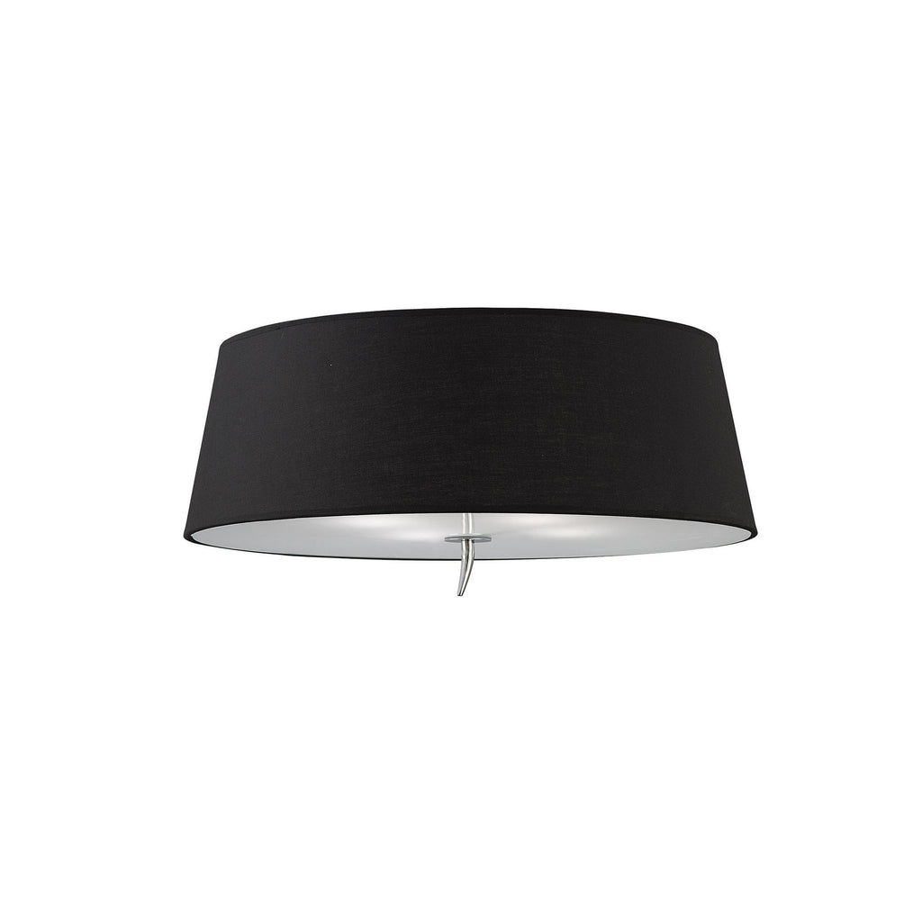 M1909/BS Ninette Flush Ceiling 4 Light E27 Polished Chrome Black Shade