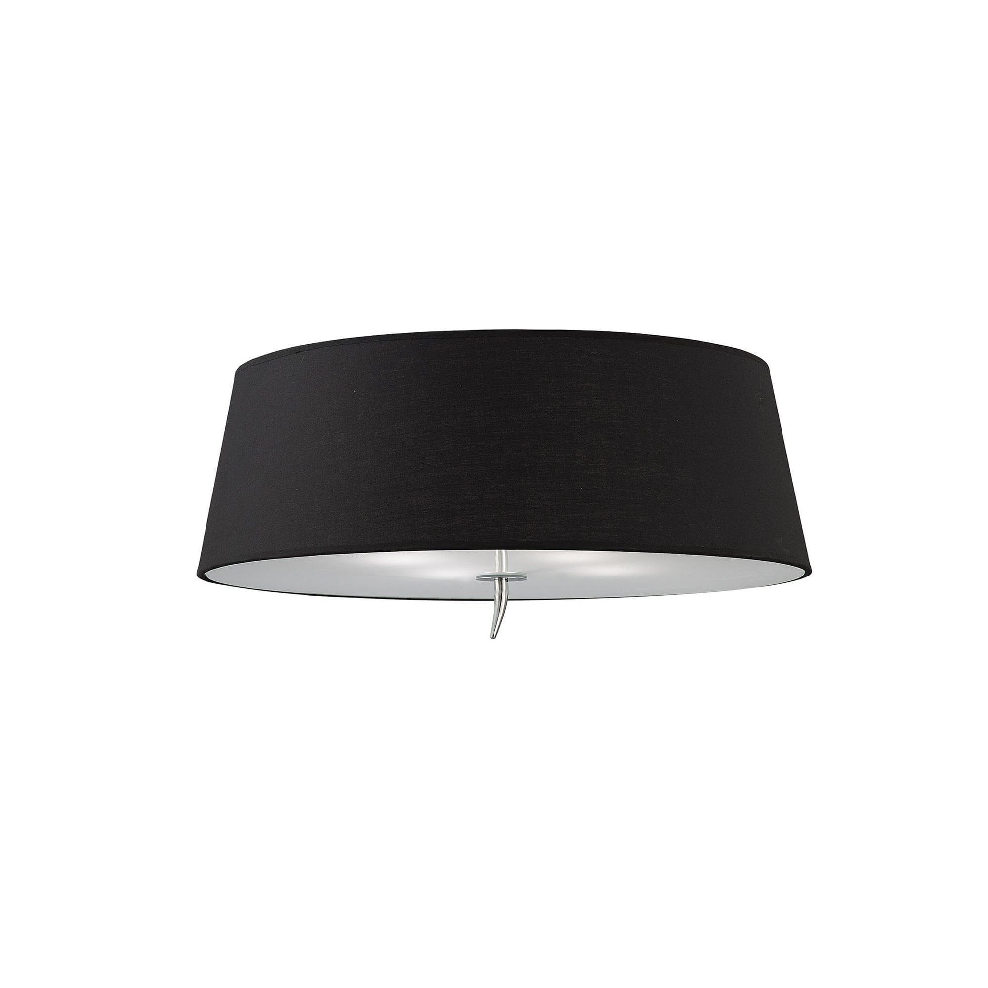 M1909/BS Ninette Flush Ceiling 4 Light E27 Polished Chrome Black Shade