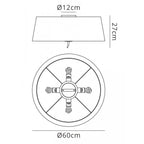 M1909/BS Ninette Flush Ceiling 4 Light E27 Polished Chrome Black Shade