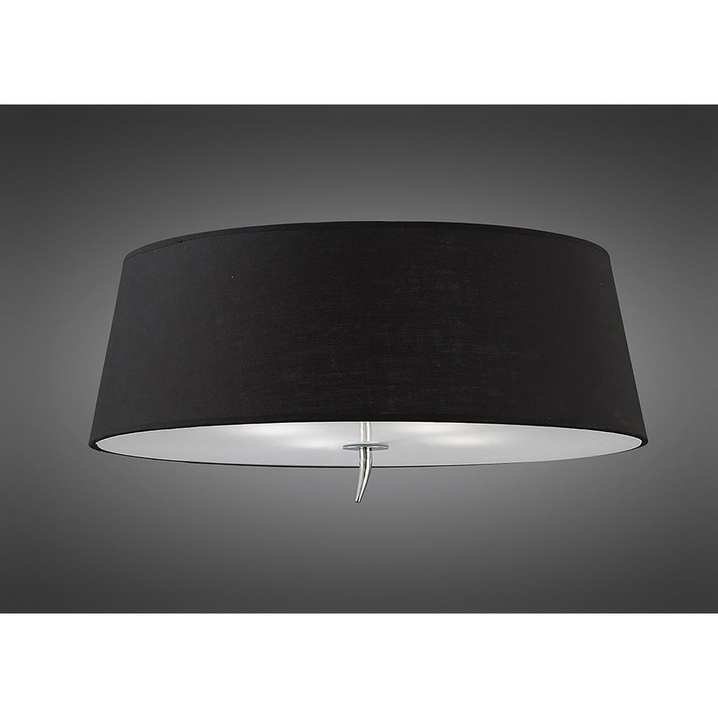 M1909/BS Ninette Flush Ceiling 4 Light E27 Polished Chrome Black Shade