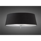 M1909/BS Ninette Flush Ceiling 4 Light E27 Polished Chrome Black Shade
