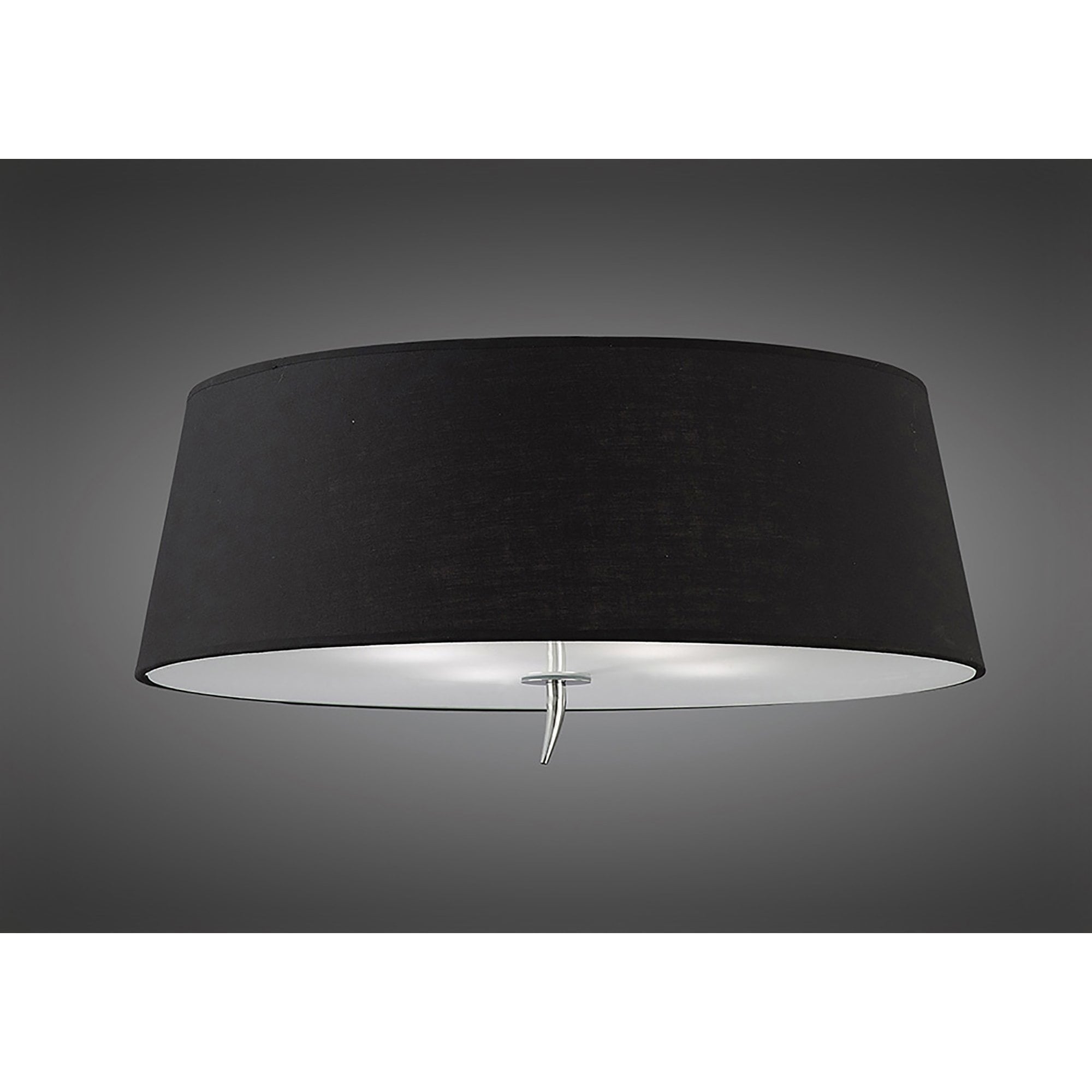 M1909/BS Ninette Flush Ceiling 4 Light E27 Polished Chrome Black Shade