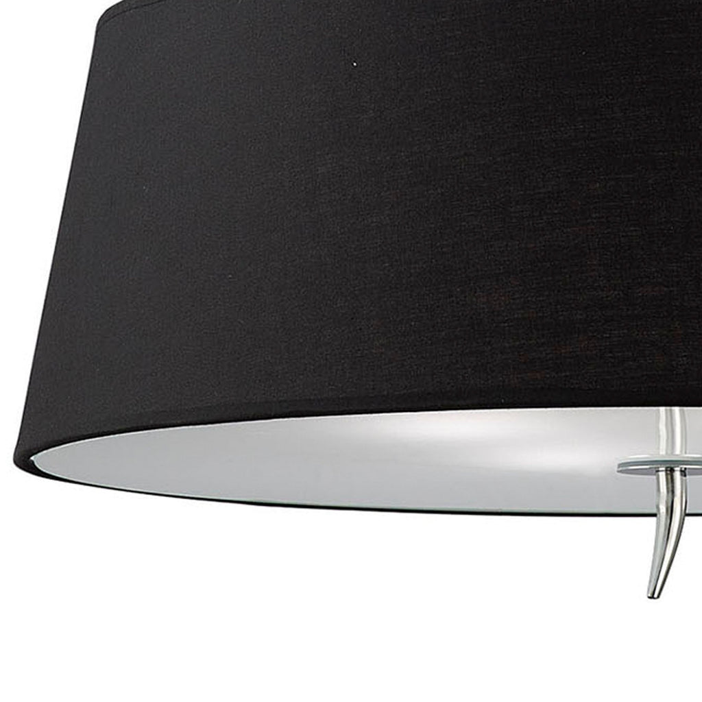 M1909/BS Ninette Flush Ceiling 4 Light E27 Polished Chrome Black Shade