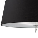 M1909/BS Ninette Flush Ceiling 4 Light E27 Polished Chrome Black Shade
