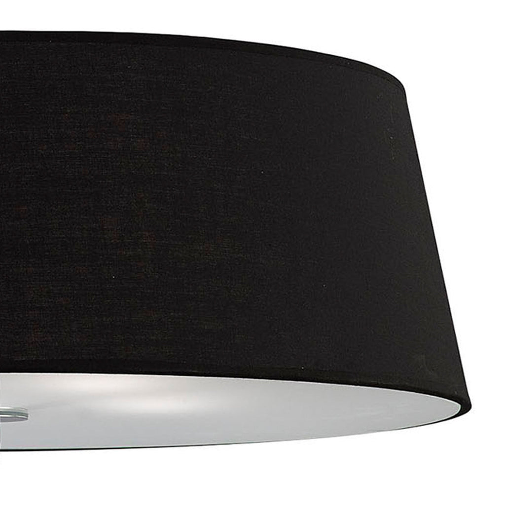 M1909/BS Ninette Flush Ceiling 4 Light E27 Polished Chrome Black Shade