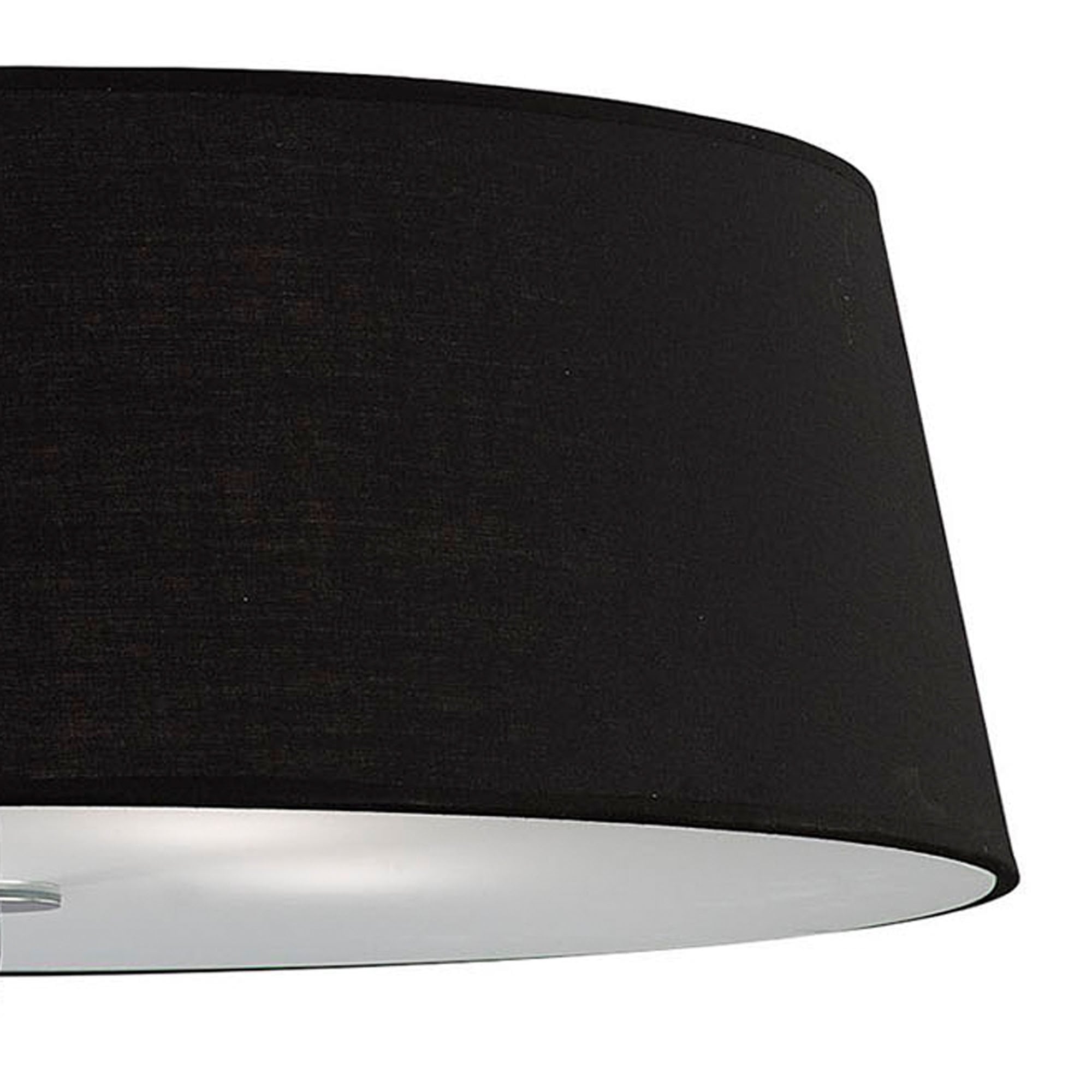 M1909/BS Ninette Flush Ceiling 4 Light E27 Polished Chrome Black Shade