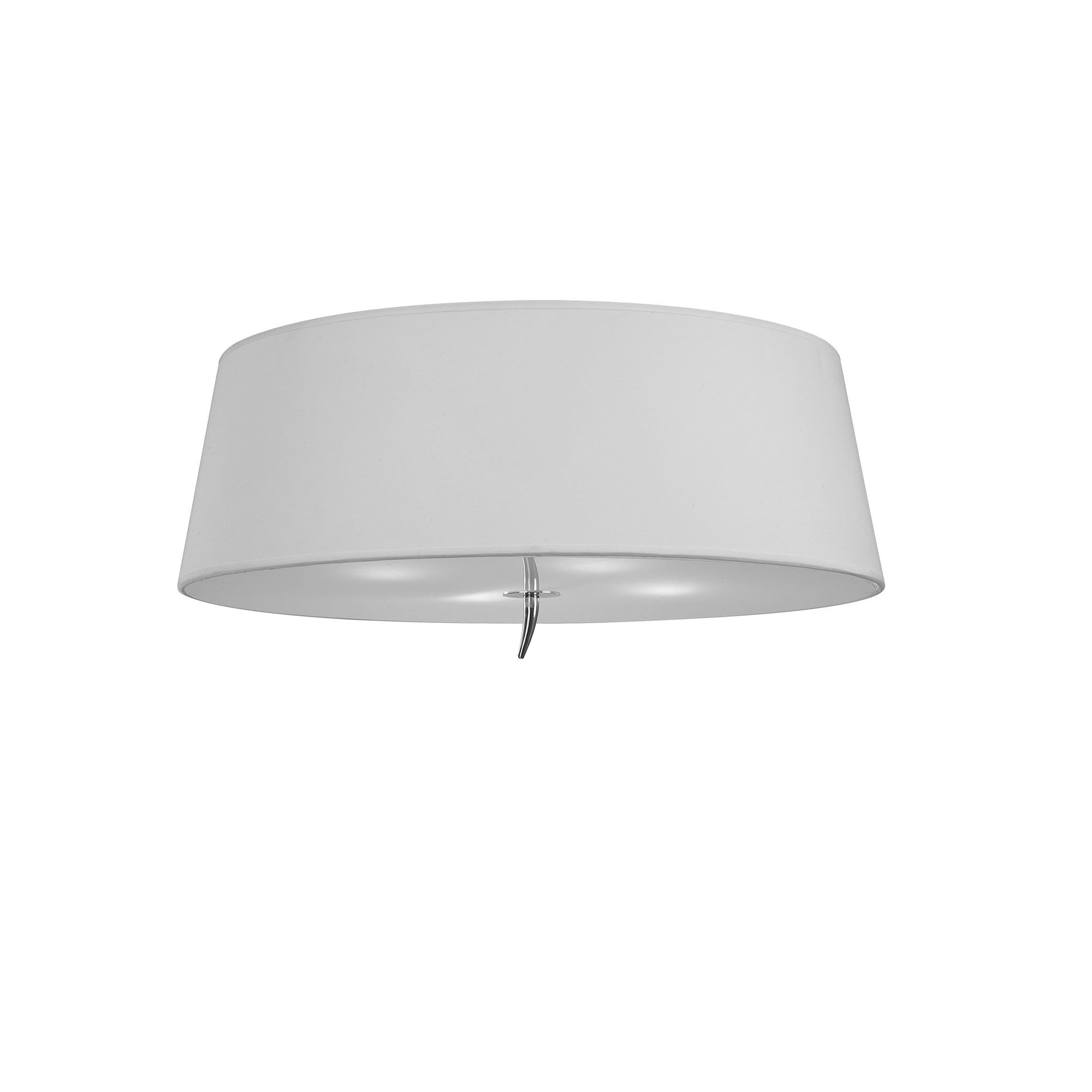 M1909 Ninette Flush Ceiling 4 Light E27 Polished Chrome Ivory White Shade