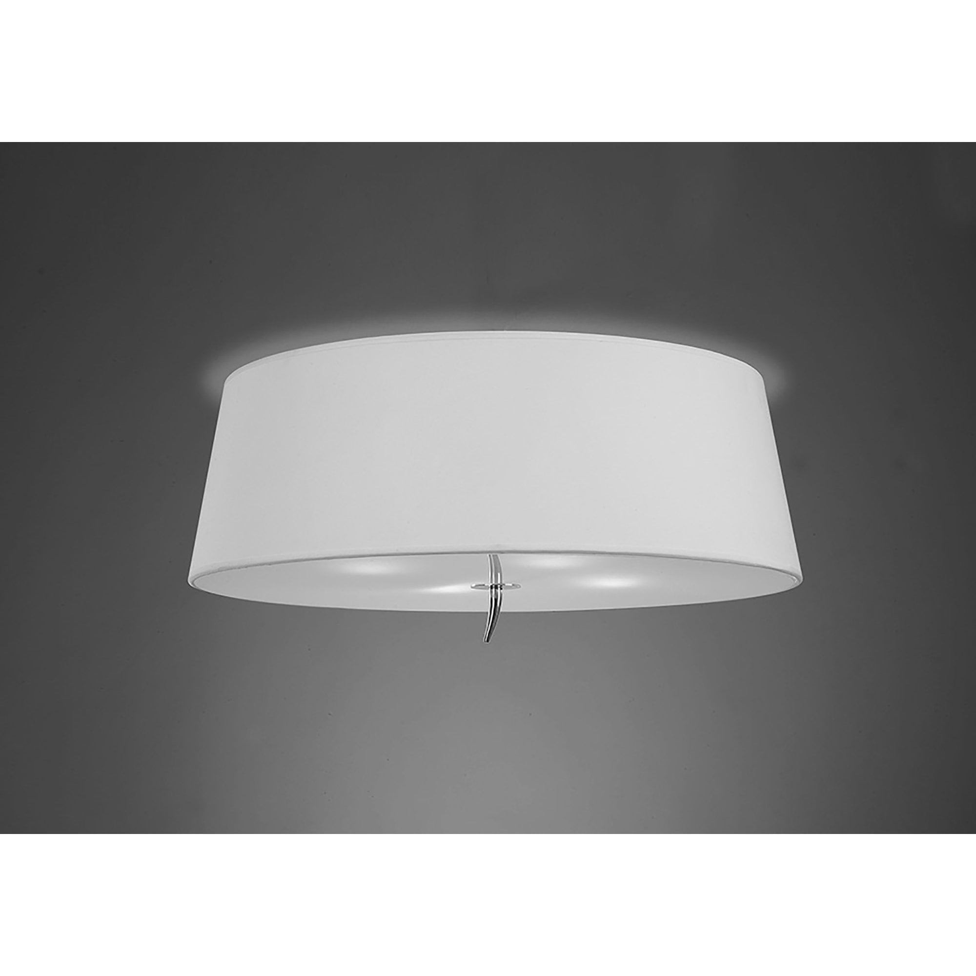 M1909 Ninette Flush Ceiling 4 Light E27 Polished Chrome Ivory White Shade
