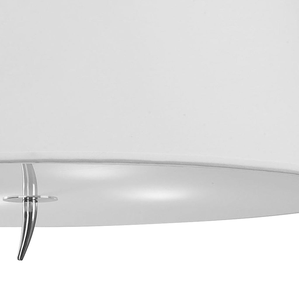 M1909 Ninette Flush Ceiling 4 Light E27 Polished Chrome Ivory White Shade