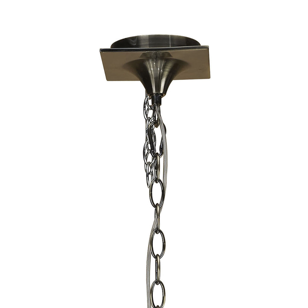M1920 Ninette Pendant 3 Arm 6 Light E14 Antique Brass Ivory White Shades