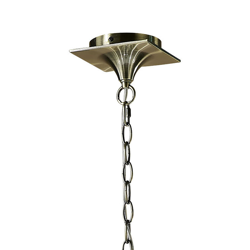 M1921 Ninette Linear Pendant 2 Arm 4 Light E14 Antique Brass Ivory White Shades