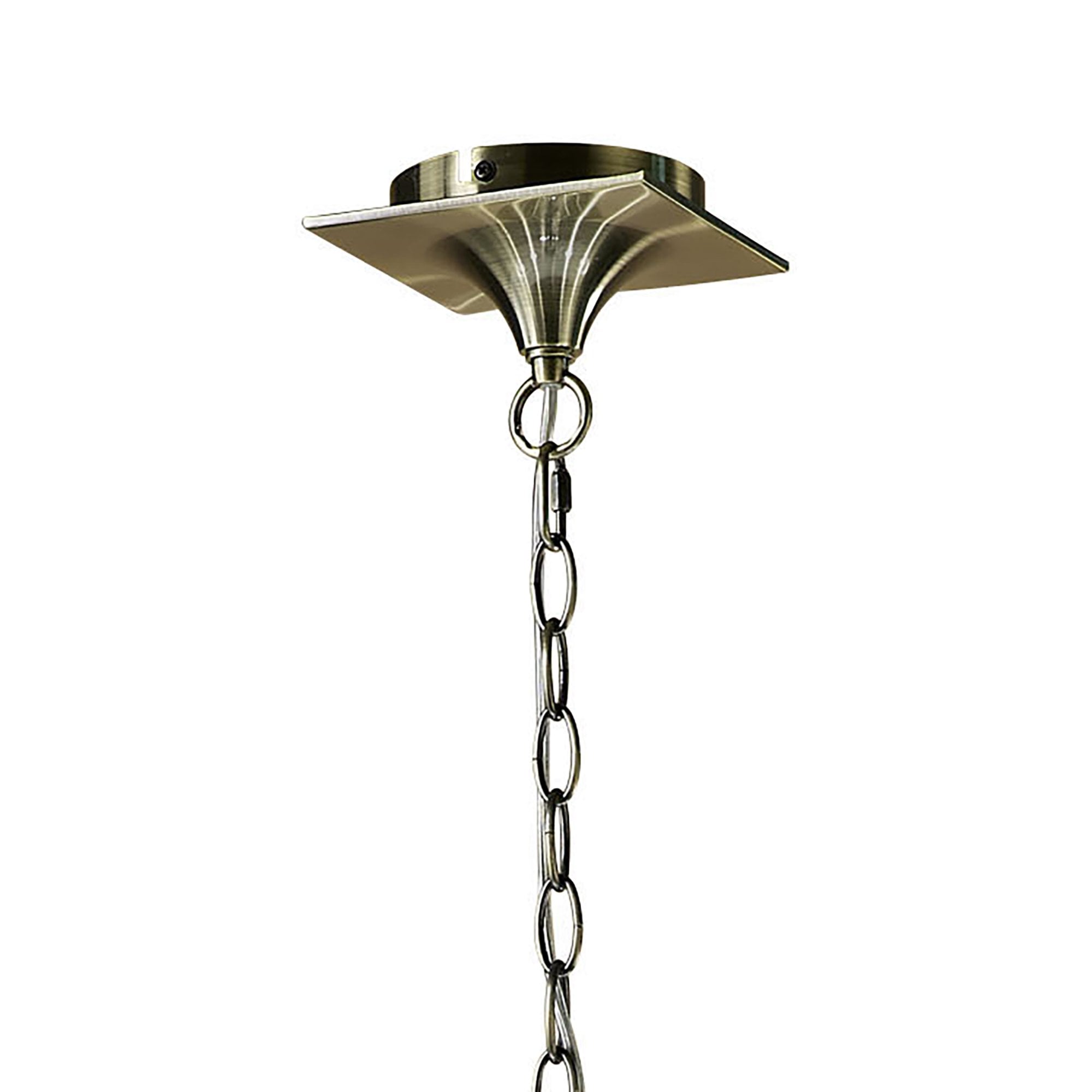 M1921 Ninette Linear Pendant 2 Arm 4 Light E14 Antique Brass Ivory White Shades