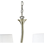 M1921 Ninette Linear Pendant 2 Arm 4 Light E14 Antique Brass Ivory White Shades