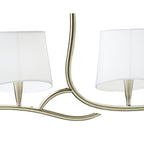 M1921 Ninette Linear Pendant 2 Arm 4 Light E14 Antique Brass Ivory White Shades