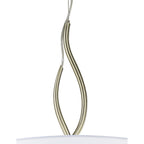 M1922 Ninette Pendant 4 Light E27 Antique Brass Ivory White Shades