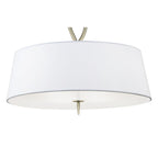 M1922 Ninette Pendant 4 Light E27 Antique Brass Ivory White Shades