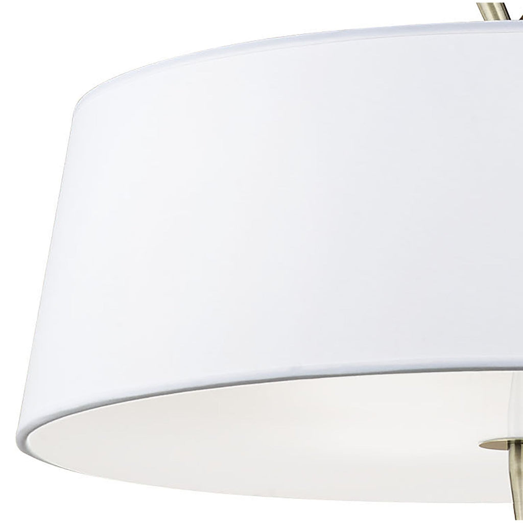 M1922 Ninette Pendant 4 Light E27 Antique Brass Ivory White Shades