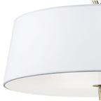 M1922 Ninette Pendant 4 Light E27 Antique Brass Ivory White Shades