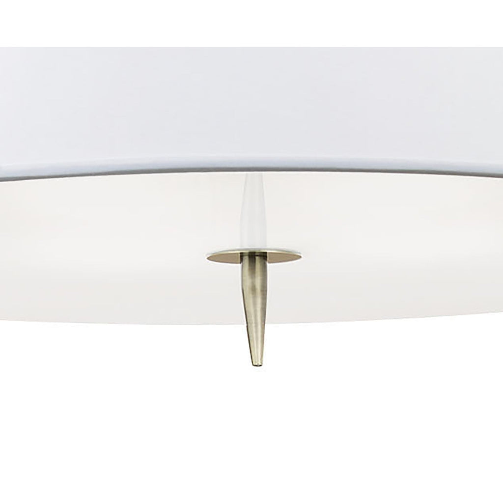 M1922 Ninette Pendant 4 Light E27 Antique Brass Ivory White Shades