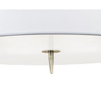 M1922 Ninette Pendant 4 Light E27 Antique Brass Ivory White Shades