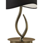M1925/BS Ninette Table Lamp 1 Light E14 Small Antique Brass Black Shade
