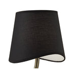 M1925/BS Ninette Table Lamp 1 Light E14 Small Antique Brass Black Shade