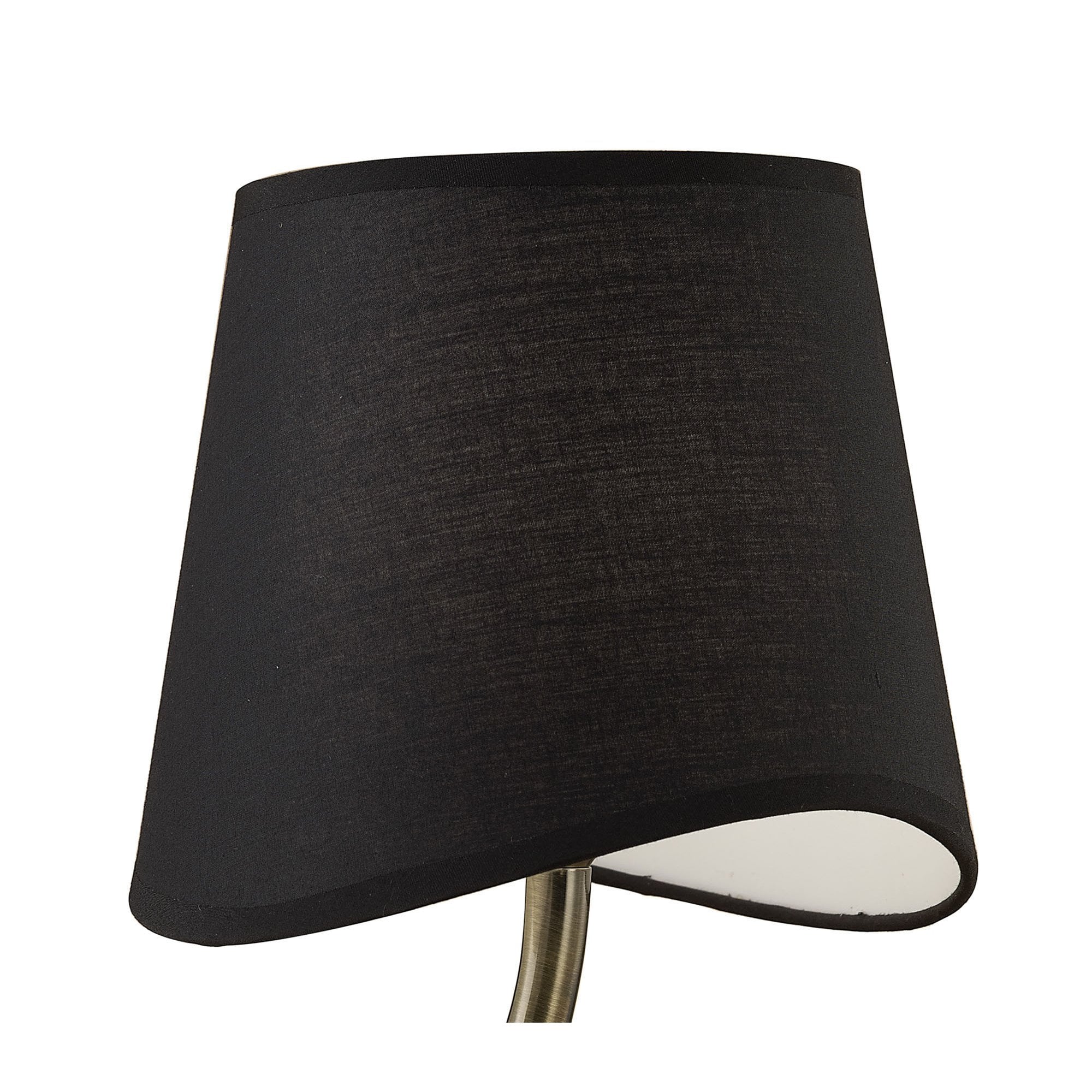 M1925/BS Ninette Table Lamp 1 Light E14 Small Antique Brass Black Shade