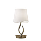 M1925 Ninette Table Lamp 1 Light E14 Small Antique Brass Ivory White Shade