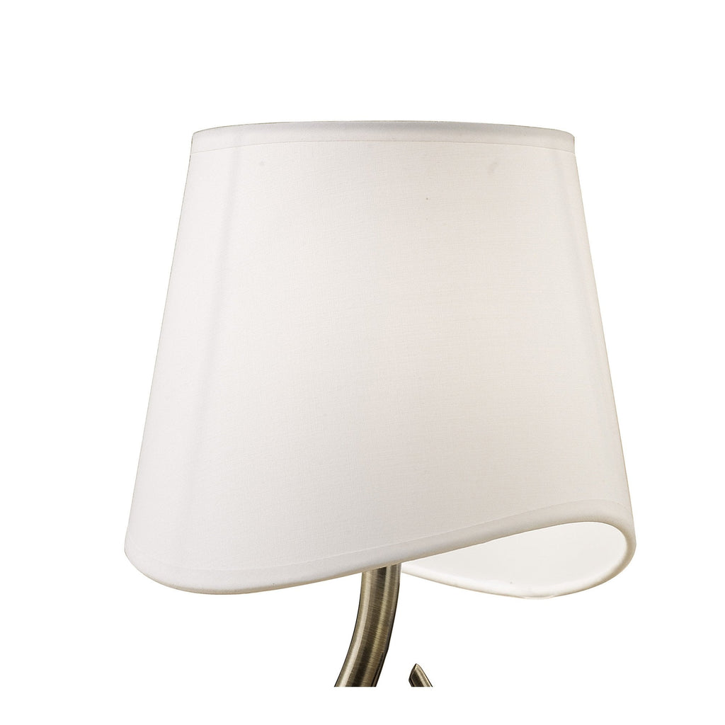 M1925 Ninette Table Lamp 1 Light E14 Small Antique Brass Ivory White Shade