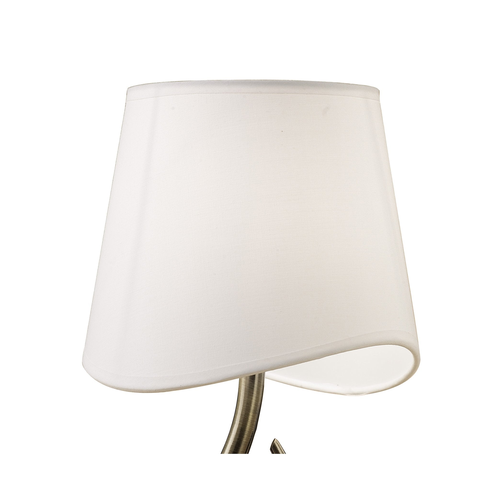 M1925 Ninette Table Lamp 1 Light E14 Small Antique Brass Ivory White Shade