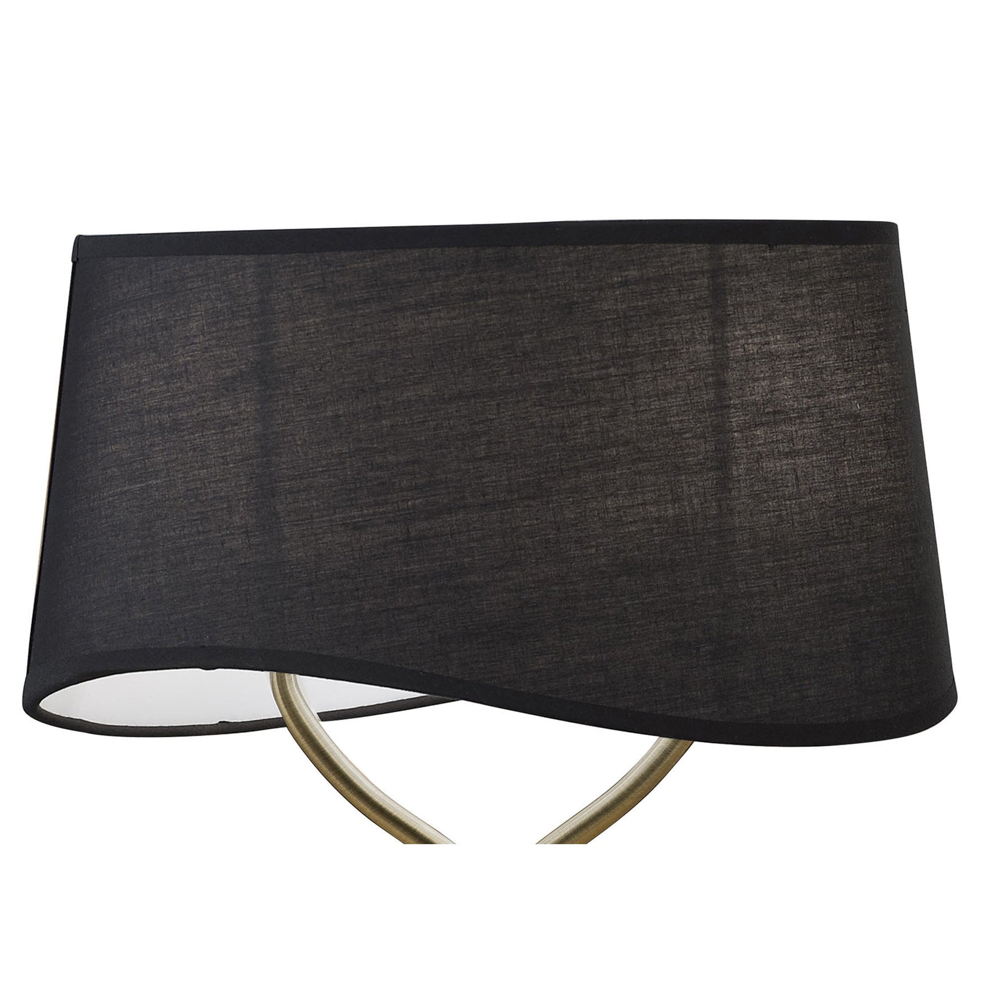 M1926/BS Ninette Table Lamp 2 Light E14 Large Antique Brass Black Shade